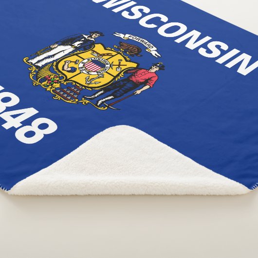 Vlag van de staat Wisconsin Sherpa Deken (3/4)