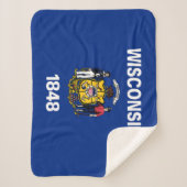 Vlag van de staat Wisconsin Sherpa Deken (Voorkant)