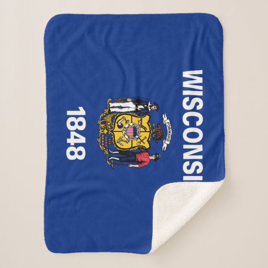 Vlag van de staat Wisconsin Sherpa Deken (Voorkant)