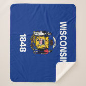Vlag van de staat Wisconsin Sherpa Deken (Voorkant)