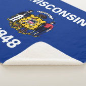 Vlag van de staat Wisconsin Sherpa Deken (3/4)