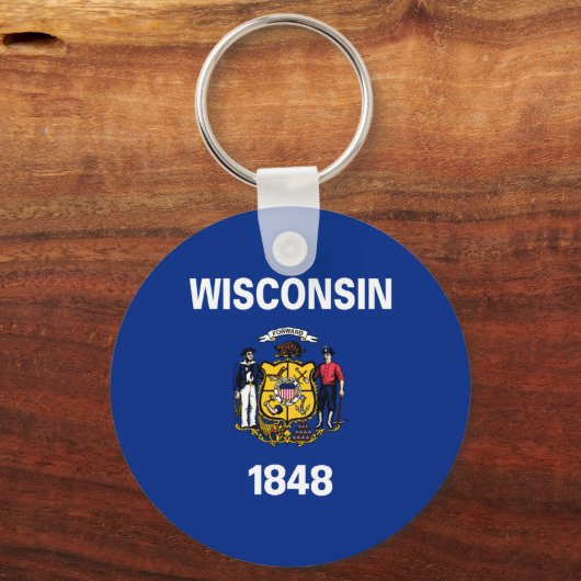 Vlag van de staat Wisconsin Sleutelhanger (Achterkant)