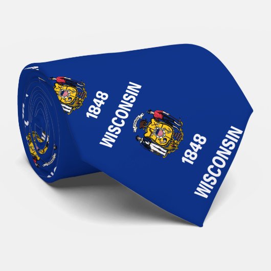 Vlag van de staat Wisconsin Stropdas (Opgerold)