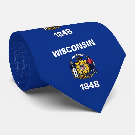Vlag van de staat Wisconsin Stropdas (Opgerold)