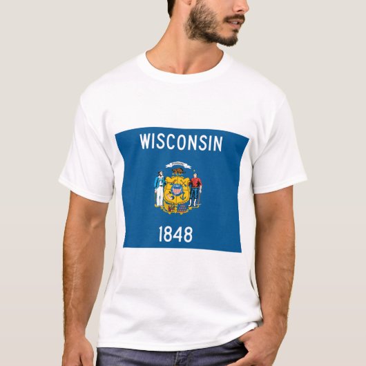 Vlag van de staat Wisconsin T-shirt (Voorkant)
