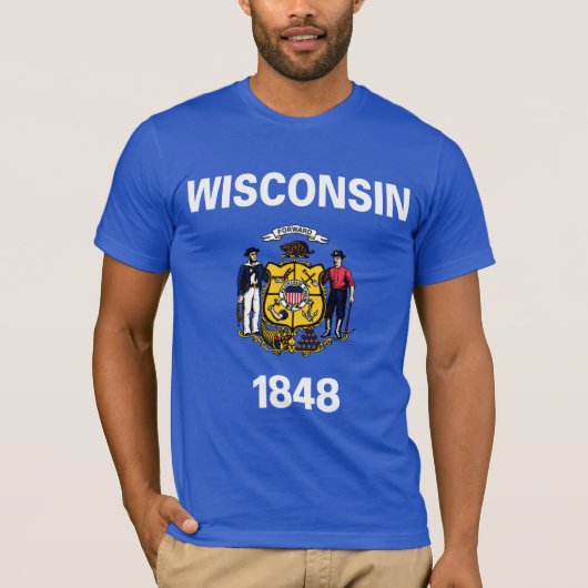Vlag van de staat Wisconsin T-shirt (Voorkant)