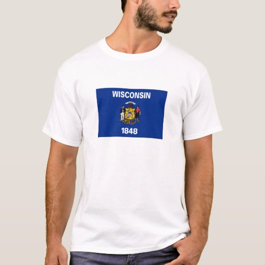 Vlag van de staat Wisconsin T-shirt (Voorkant)