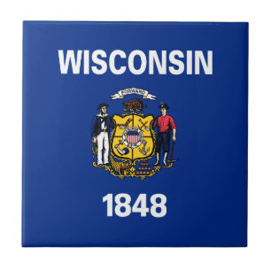 Vlag van de staat Wisconsin Tegeltje