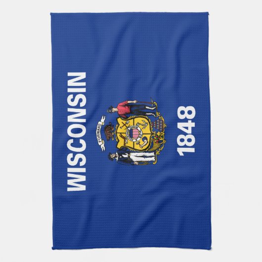 Vlag van de staat Wisconsin Theedoek (Verticaal)