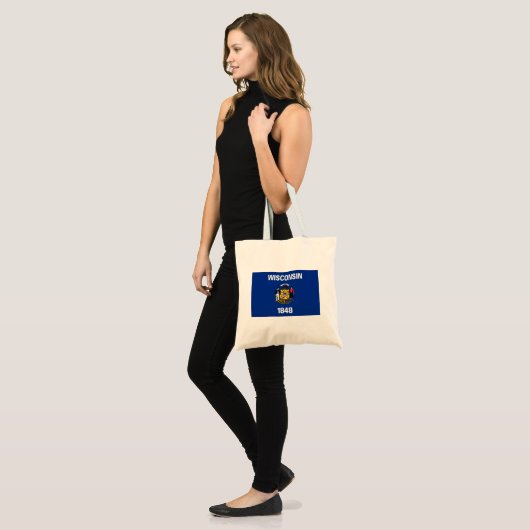 Vlag van de staat Wisconsin Tote Bag (Voorkant (model))