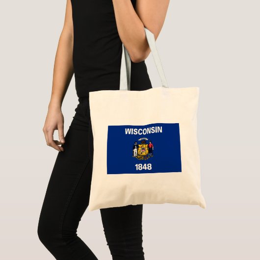 Vlag van de staat Wisconsin Tote Bag (Voorkant (product))