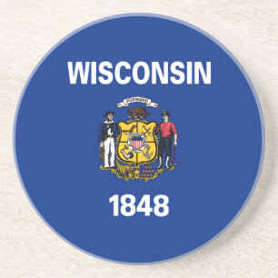 Vlag van de staat Wisconsin Zandsteen Onderzetter