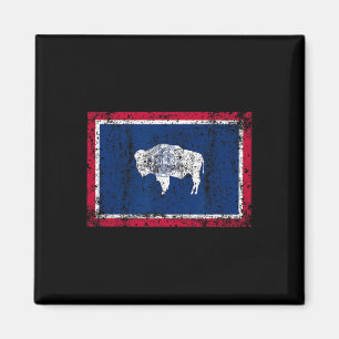 Vlag van de staat Wyoming Vintage mannen vrouwen k Magneet