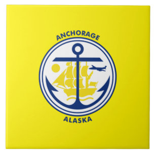vlag van de stad Anchorage Tegeltje