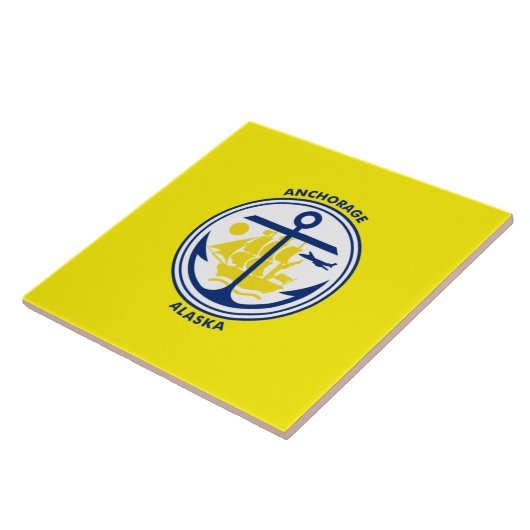 vlag van de stad Anchorage Tegeltje (Zijkant)