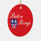 vlag van de stad Baton Rouge Keramisch Ornament (Rechts)