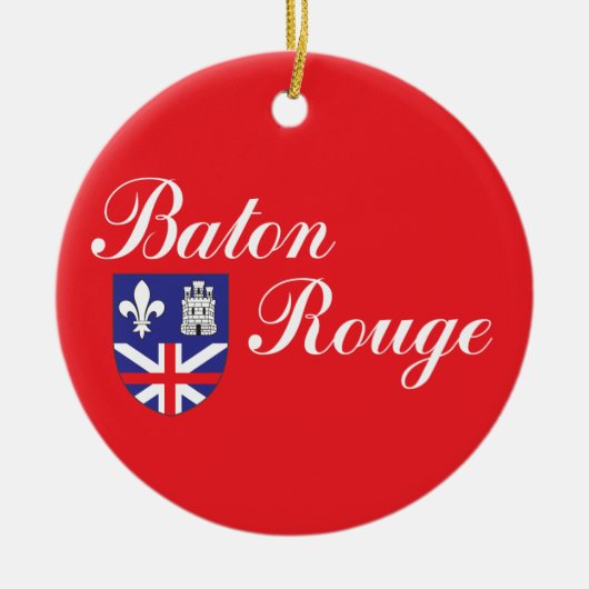 vlag van de stad Baton Rouge Keramisch Ornament (Voorkant)