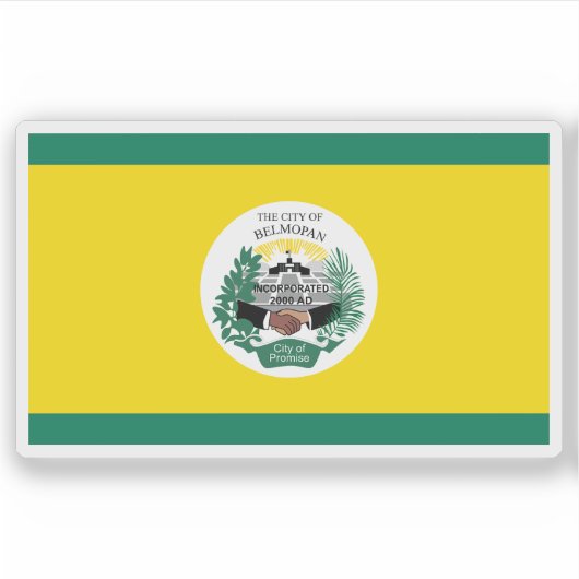 Vlag van de stad Belmopan, Belize Sticker (Voorkant)