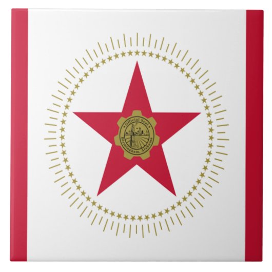 vlag van de stad Birmingham (Alabama) Tegeltje (Voorkant)