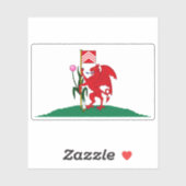 Vlag van de stad Cardiff, Wales Sticker (Vel)