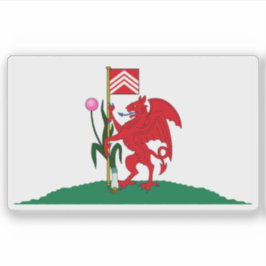 Vlag van de stad Cardiff, Wales Sticker