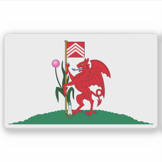 Vlag van de stad Cardiff, Wales Sticker (Voorkant)