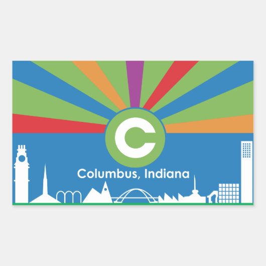 Vlag van de stad Columbus Rechthoekige Sticker (Voorkant)
