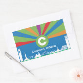 Vlag van de stad Columbus Rechthoekige Sticker (Envelop)