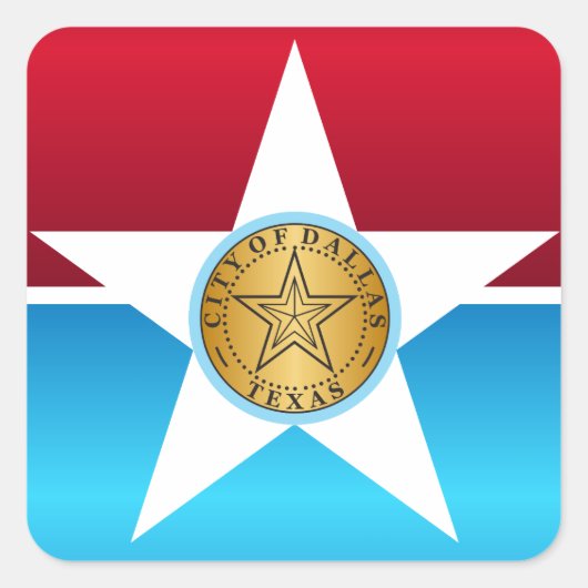 vlag van de stad Dallas Vierkante Sticker (Voorkant)