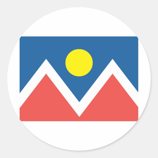 vlag van de stad Denver Ronde Sticker (Voorkant)