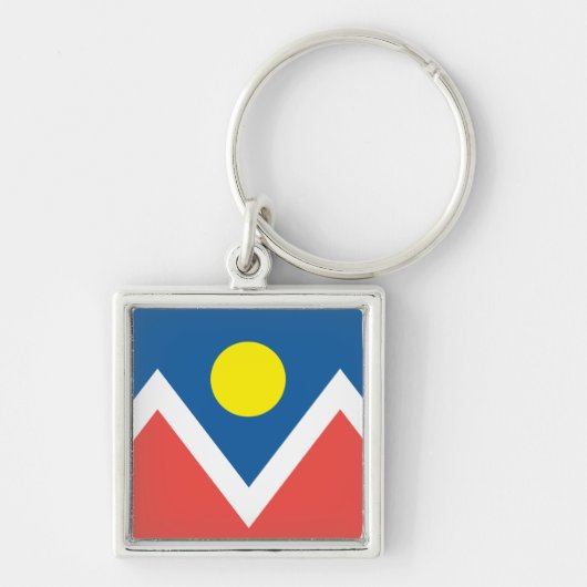 vlag van de stad Denver Sleutelhanger (Voorkant)