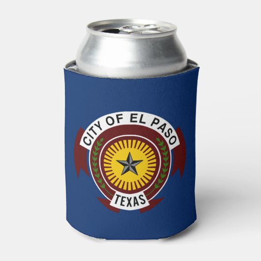 Vlag van de stad El Paso, Texas Can Koeler (Blikje Voorkant)