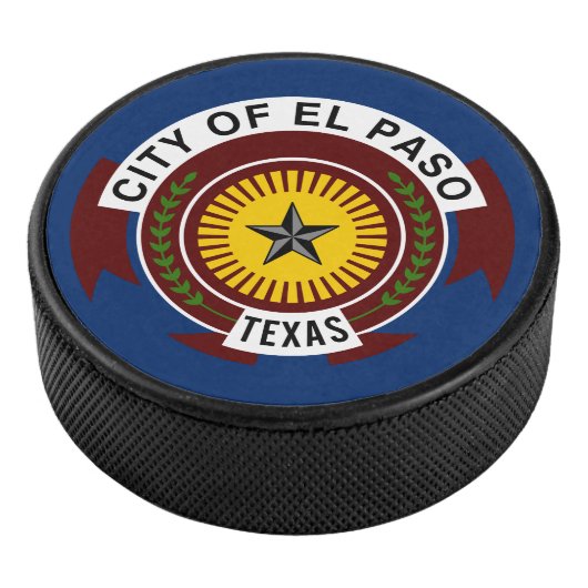 Vlag van de stad El Paso, Texas Hockey Puck (3/4)