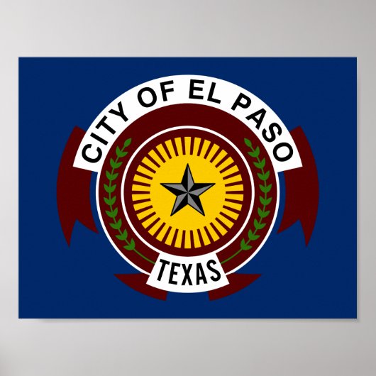 Vlag van de stad El Paso, Texas Poster (Voorkant)