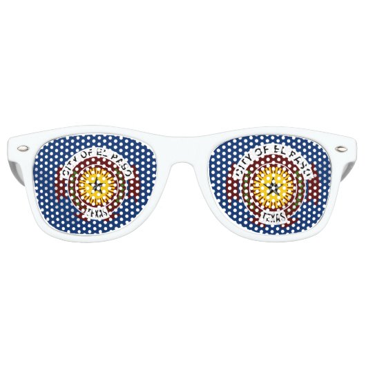 Vlag van de stad El Paso, Texas Retro zonnebril (Voorkant)