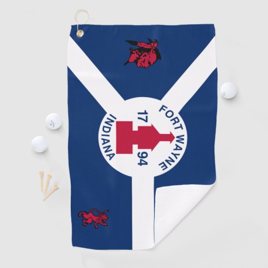 vlag van de stad Fort Wayne (Indiana) Golfhanddoek (Insitu)