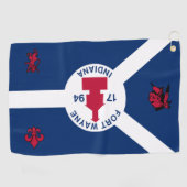 vlag van de stad Fort Wayne (Indiana) Golfhanddoek (Horizontaal)