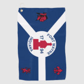 vlag van de stad Fort Wayne (Indiana) Golfhanddoek (Voorkant)