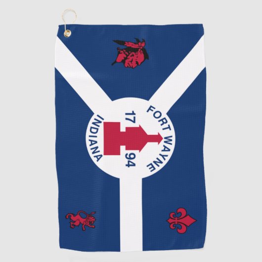 vlag van de stad Fort Wayne (Indiana) Golfhanddoek (Voorkant)