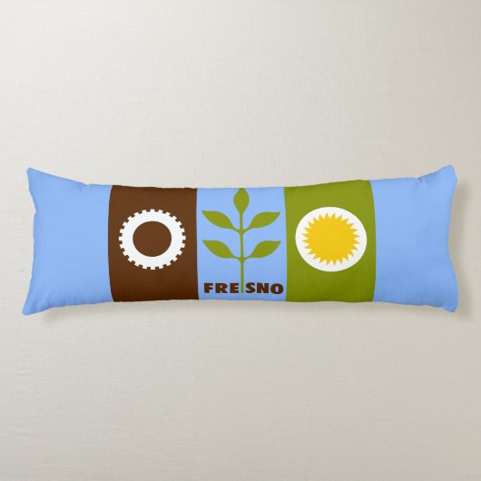 Vlag van de stad Fresno, California Body Pillow Lichaamskussen (Voorkant)