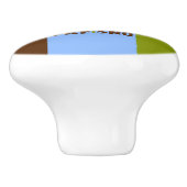 Vlag van de stad Fresno, California Ceramic Knob. Keramische Knop (Zijkant)