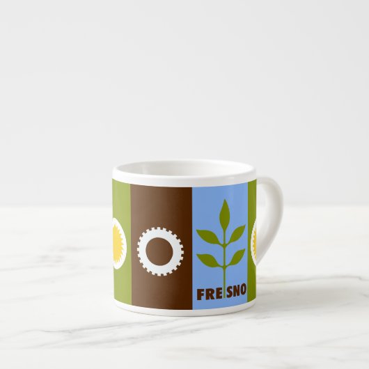 Vlag van de stad Fresno, California Espresso Cup Espresso Kop (Voorkant rechts)