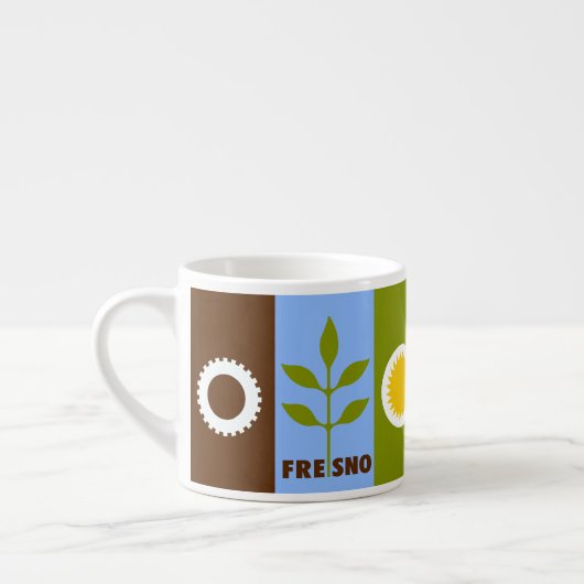 Vlag van de stad Fresno, California Espresso Cup Espresso Kop (Links)
