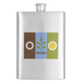 Vlag van de stad Fresno, California Flask Flacon (Voorkant)