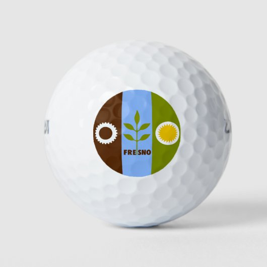 Vlag van de stad Fresno, California Golf Balls Golfballen (Voorkant)