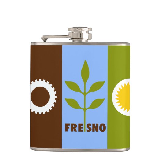 Vlag van de stad Fresno, California Hip Flask Heupfles (Voorkant)