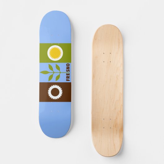 Vlag van de stad Fresno, California Skateboard (Voorkant)