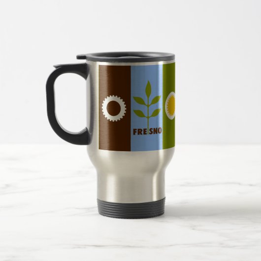 Vlag van de stad Fresno, California Travel Mug Reisbeker (Links)