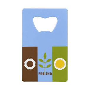 Vlag van de stad Fresno, Californië Credit Card Bo Creditkaart Flessenopener