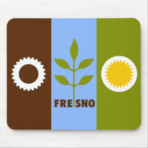 Vlag van de stad Fresno, Californië Muismat